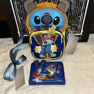 NWT Disney Stitch as the Beast Crossbuddy Loungfly and Wallet Set